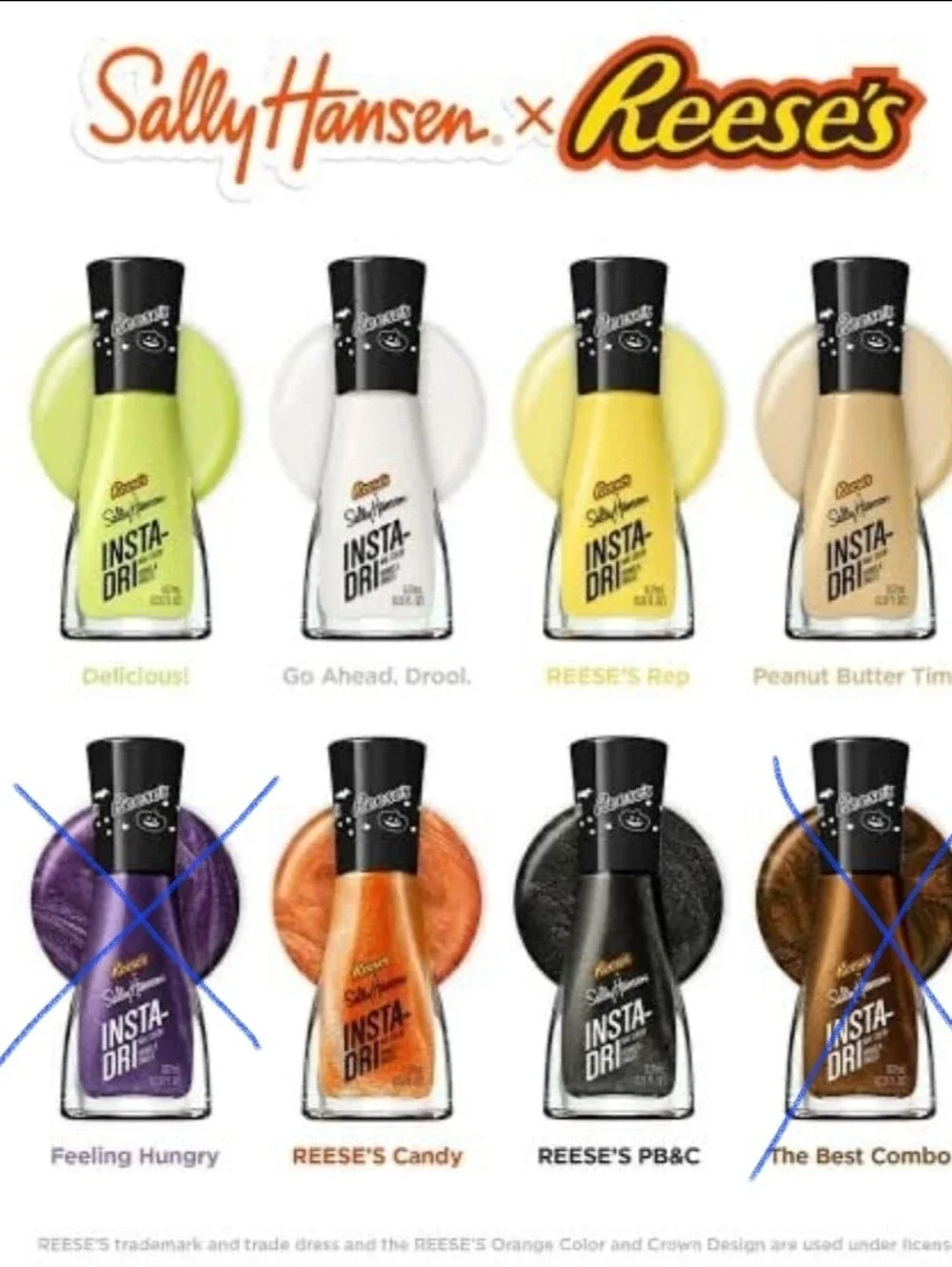 New Sally Hansen Insta-Dri x Reese's Limited Edition Nail Polish 6-Piece Bundle